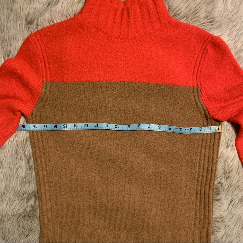 J. Crew Color Block Varsity Wool Blend Sweater Or… - image 6